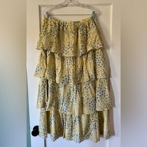 Abercrombie & Fitch Yellow Floral Maxi Skirt new with tags
